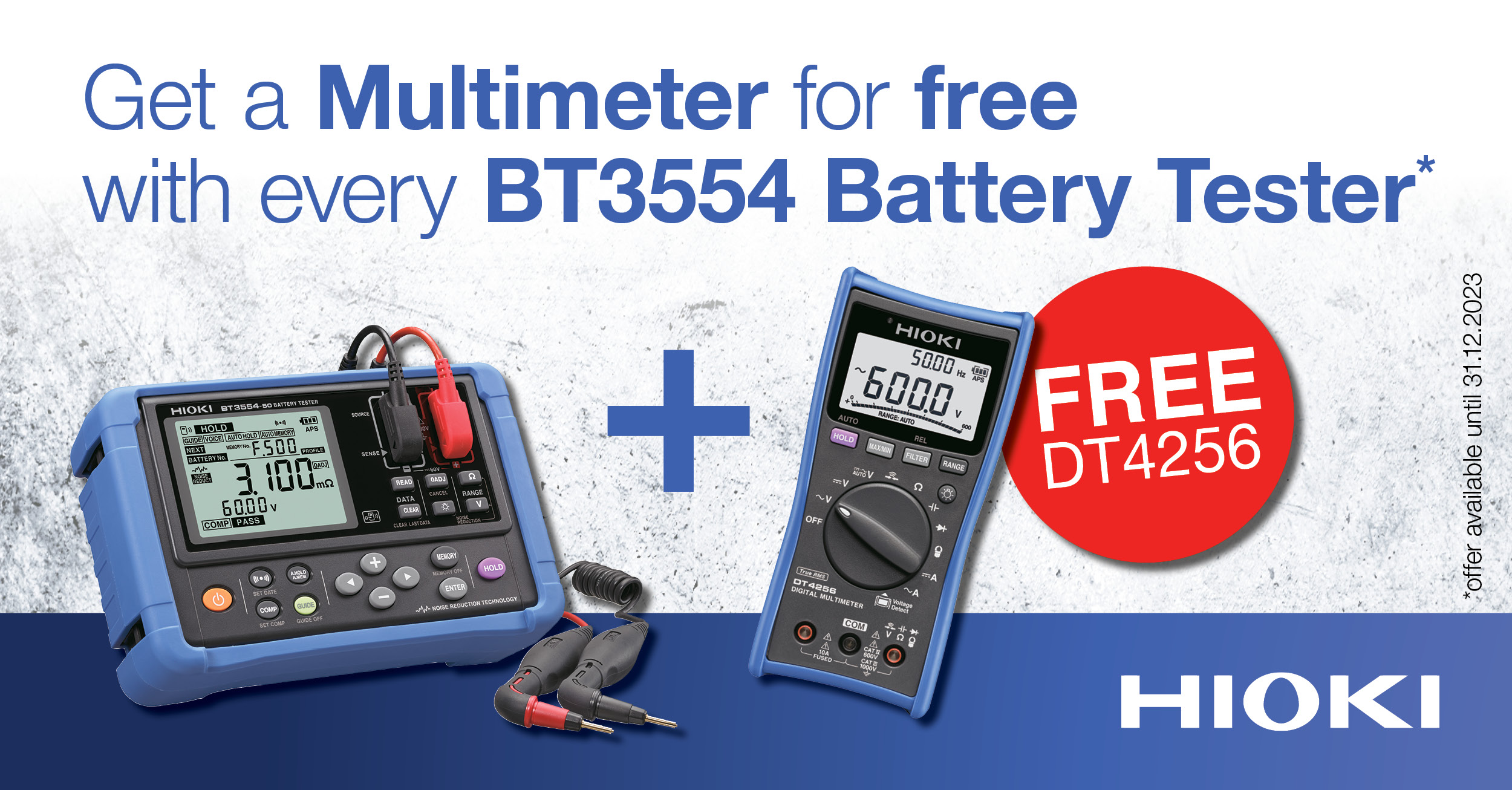 BT3554 Battery Tester + FREE DT4256 Multimeter promotion - for a limited time only