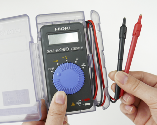 Hioki 3244-60 Card HiTester và Đồng hồ vạn năng kỹ thuật số, Điện trở 41,99 Megaohms, Điện áp 500V AC / DC